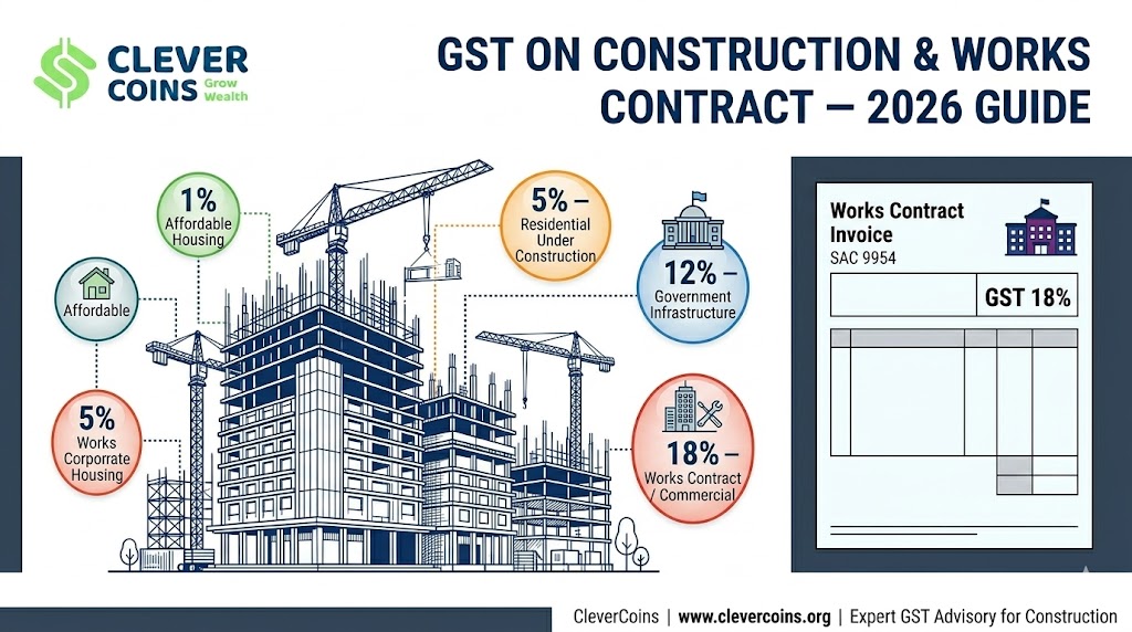 gst on construction & works contract in india