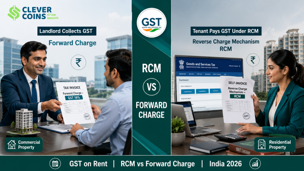 gst on rent rcm vs forward charge