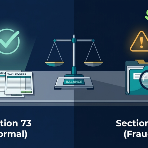 Section 73 vs. Section 74 of the CGST Act: Normal vs. Fraudulent Assessments and Penalties